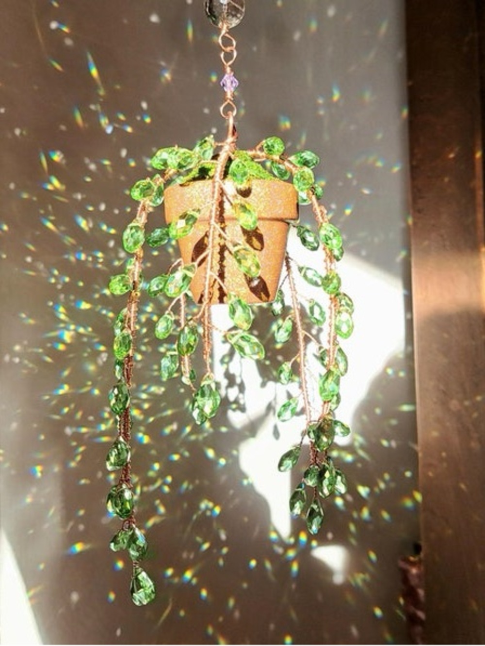 Whimsy Forever Plant Beaded Suncatcher